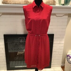 #292 Red and Black Tommy Hilfiger Stripe Dress Size Medium